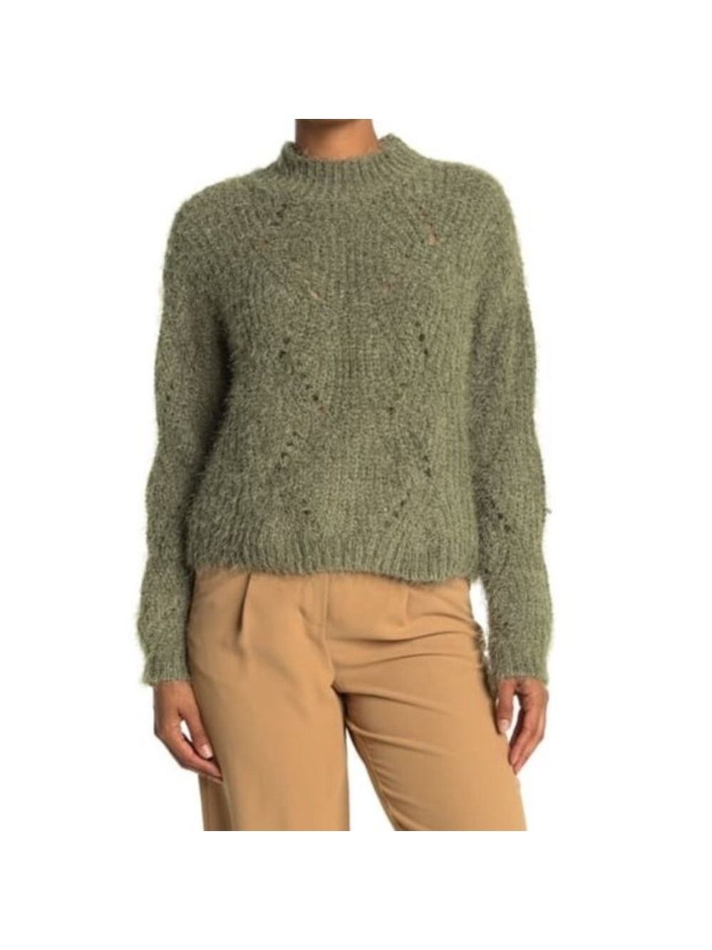 ALL IN FAVOR Mock Neck Long Sleeve Knit Sweater